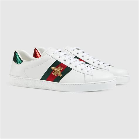 gucci sneakers embroidered|Gucci ace embellished leather sneakers.